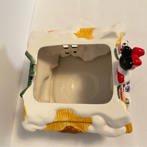Disney FTD minnie & mickey santa's workshop christmas ceramic planter 2000 - Picture 5 of 11